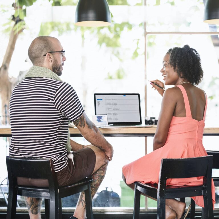 Email Marketing african descent correspondence talking strategy concept