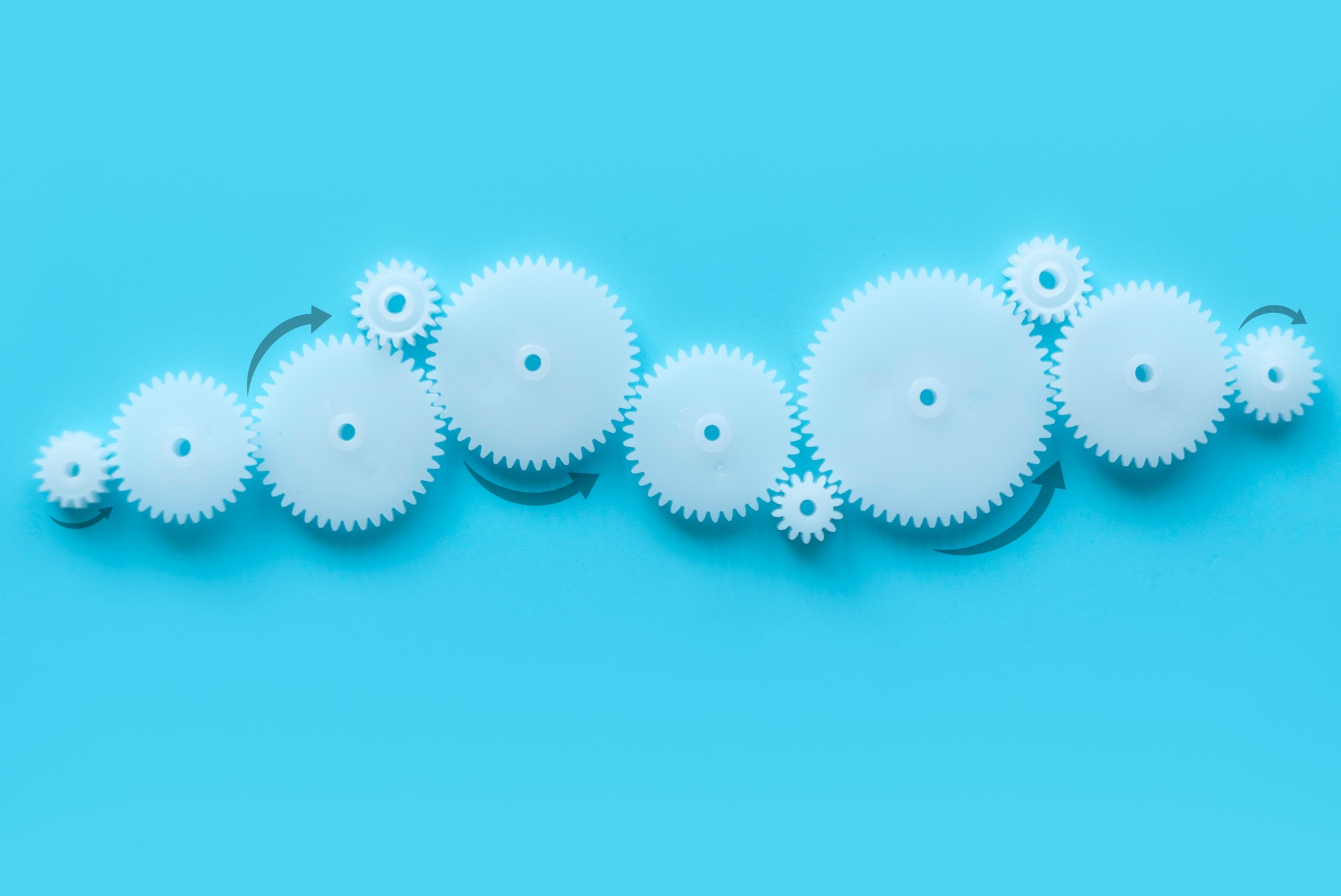 Concept of business process and workflow automation with flowchart.