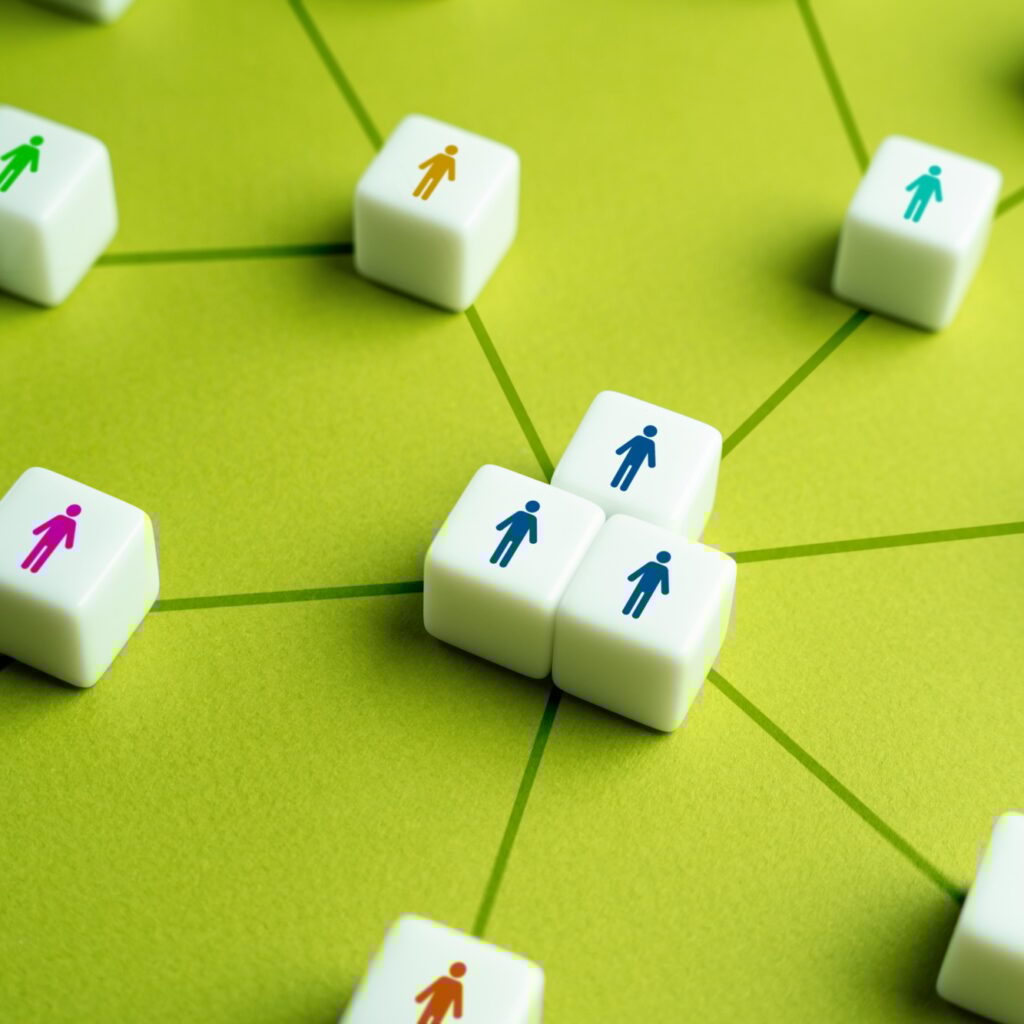 Connections between people, groups and teams.