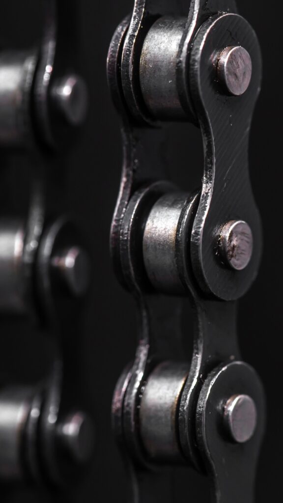 metal Bicycle chain. closeup
